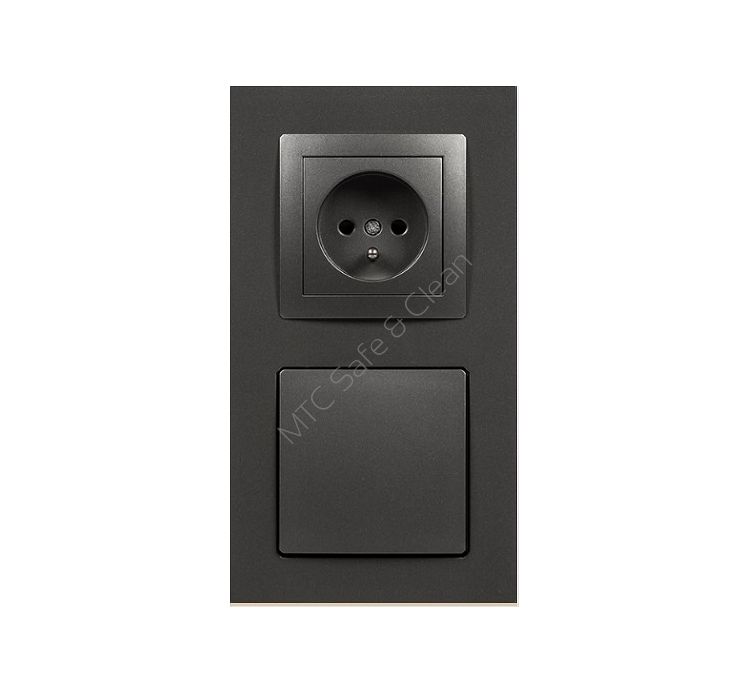 Gniazdo Leovac DecoVac grafitowe