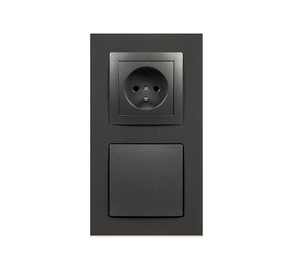 Gniazdo Leovac DecoVac grafitowe