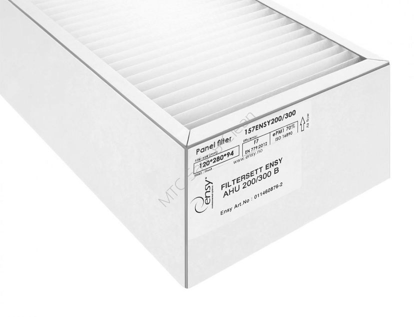 Filtr F7 z węglem aktywnym do rekuperatora Ensy AHU 200/300 Wymiary filtra 120x280x94