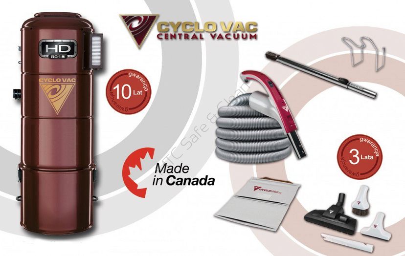 odkurzacz centralny Cyclo Vac HD 801C + zestaw Modern