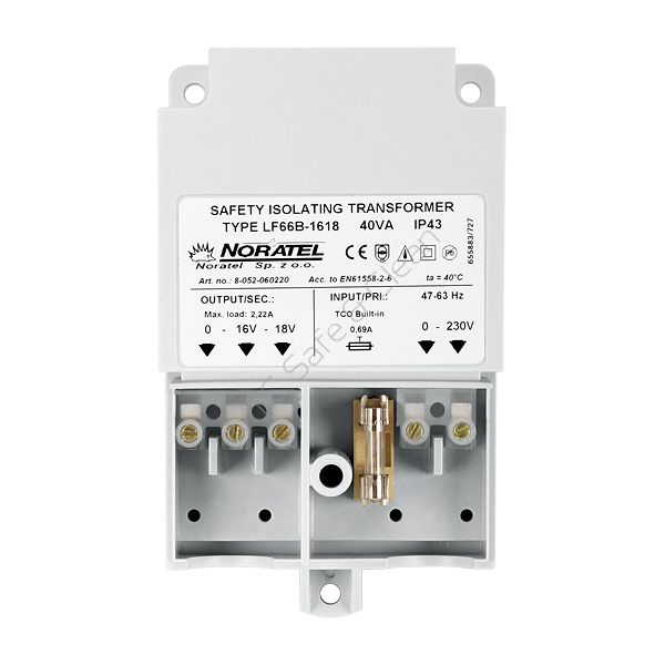 Transformator 230V/18V AC do obudowy OPU-3 P i OPU-4 P, 40VA